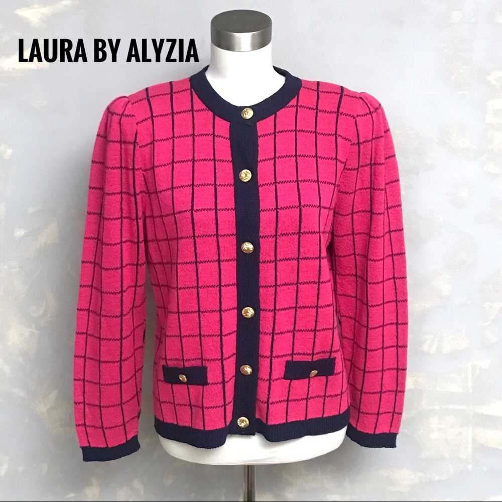 Vintage Sweater Knit Top Laura by Alyzia Button